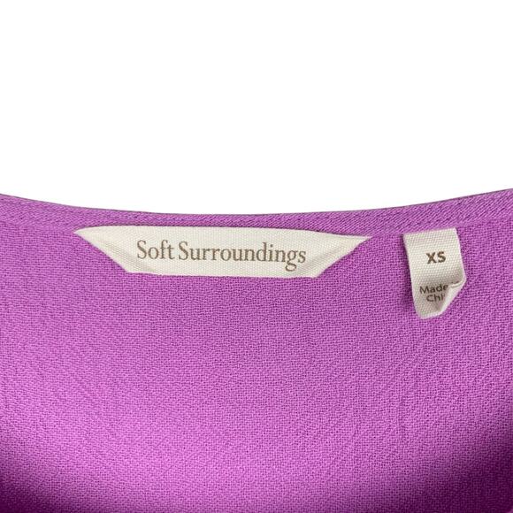 Soft Surroundings Carpe Diem Dress Purple Gauze Pockets Cotton Women's XS - Picture 4 of 10